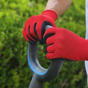 Factory Sale Women's Anti-Slip Garden Gloves Custom Latex-Coated Protective Gear with Polyester Nylon for Garden Tools