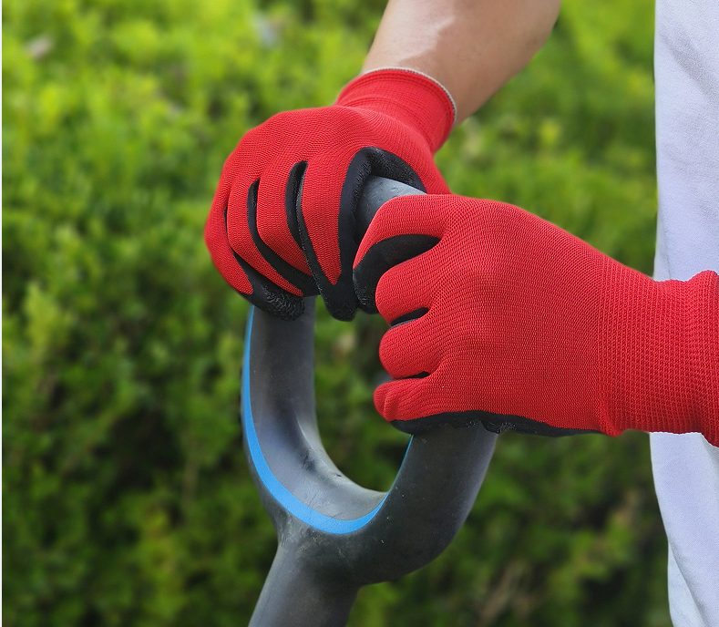 Factory Sale Women's Anti-Slip Garden Gloves Custom Latex-Coated Protective Gear with Polyester Nylon for Garden Tools