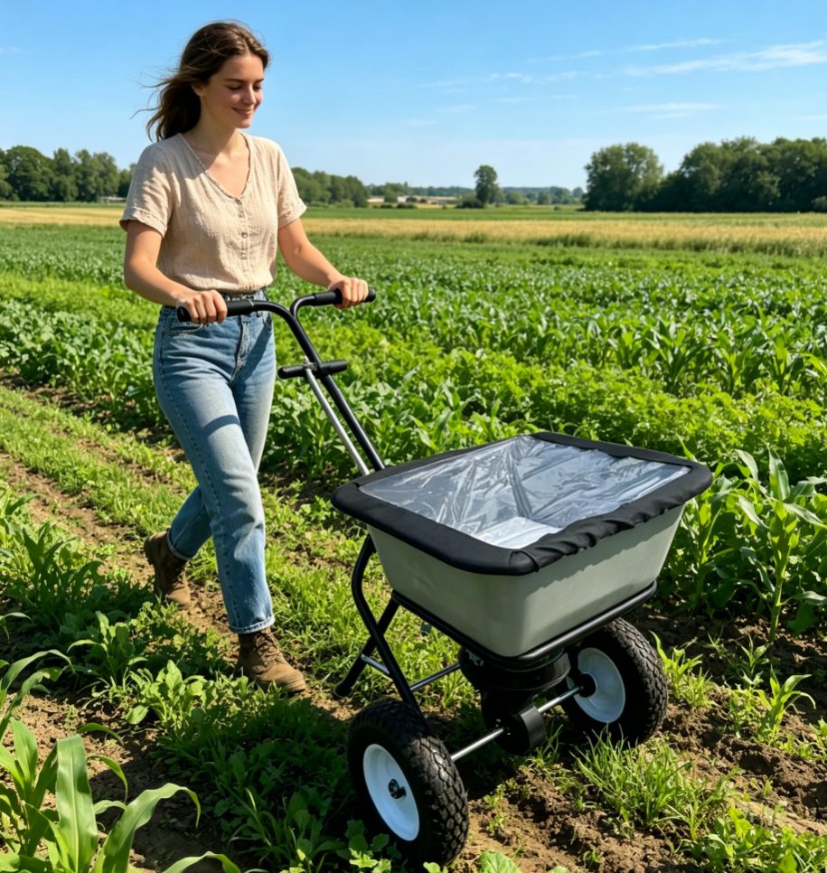 Industrial Grade Plastic DIY Hand-Pushed Agricultural Fertilizer Seeder with ODM Support for Farm Use
