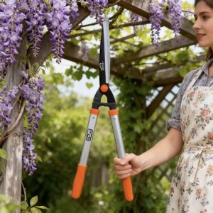 High Quality Lightweight Manual Hedge Shears Telescopic Wave SK5 Steel 30cm Blade High-grade Handle Pruning Scissors Bla