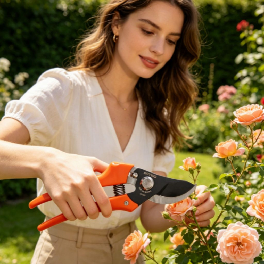 Hot Sale Red Silver 20cm Tree Pruning Hedge Shears Orchard Manual High-grade Blade Steel Apple Branch Hand Shears