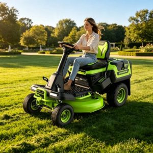 Greebo 60V Steering Wheel Type Lithium Battery Electric Riding Lawn Mower Brushless Motor 30 Inch Grass Collection 140L