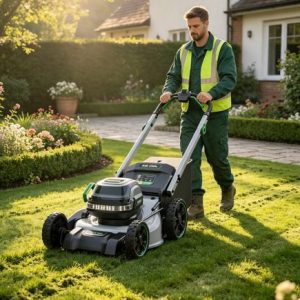 Professional-grade Cordless Lawn Mower DC Brushless Motor Aluminum Chassis Anti-Slip Deck Antistall Feature Folding Hand