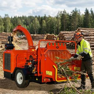 Industrial 3ZQ-32C Electric Start Garden Wood Chipper Shredder 110HP Gasoline Engine Heavy-Duty Large Wood Chipper