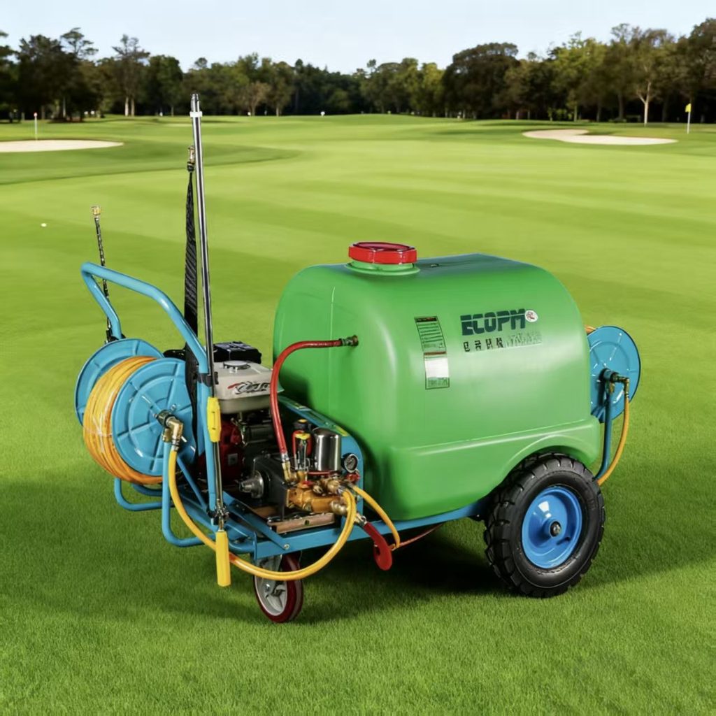 High Quality 300L Hand-Pushed Metal Plastic Engine Powered Twin Barrel Twin Gun High Pressure Blue Green 85kg Garden Spr