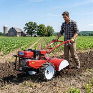 Hot Sale Gasoline-Powered Electric Start Micro-Tiller Cultivator Tiller Machine 59cm Working Width Red Color for Cultiva
