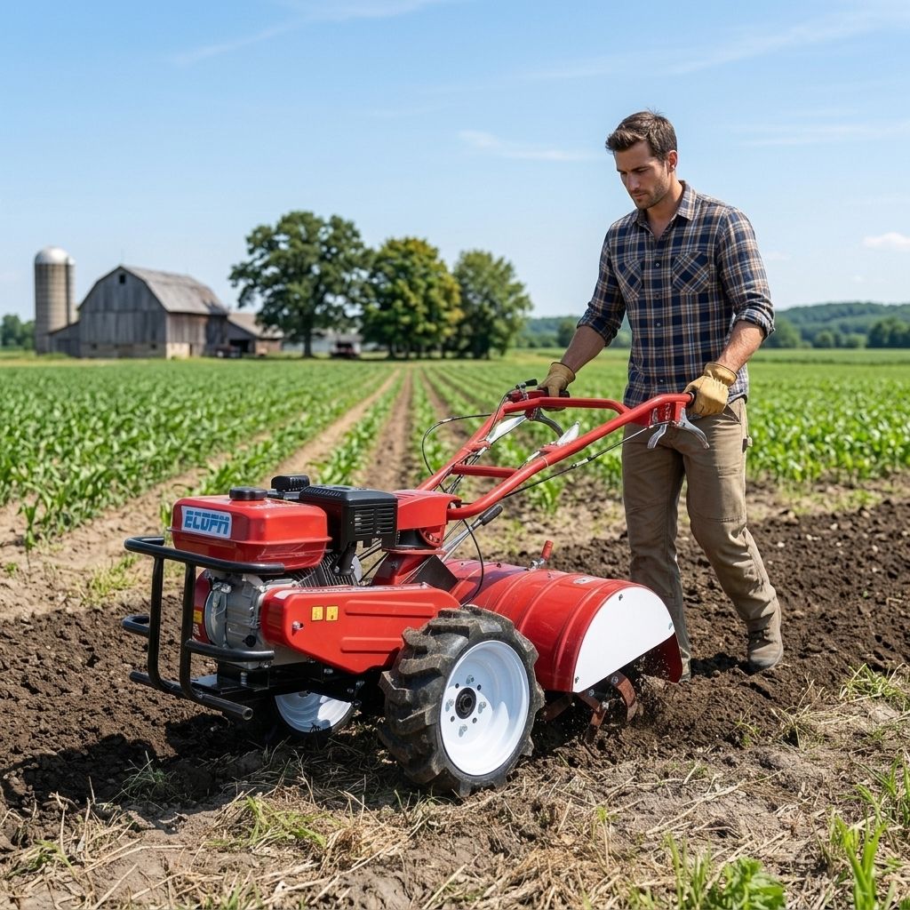 Hot Sale Gasoline-Powered Electric Start Micro-Tiller Cultivator Tiller Machine 59cm Working Width Red Color for Cultiva