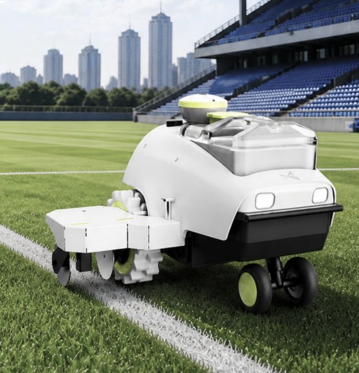 Automatic Intelligent Sports Field Line Marking Robot Electric Road Layout Pre-Marking Machine Labor-Saving Efficient St