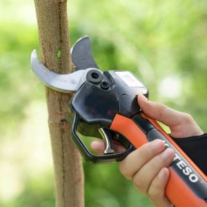 High Efficiency Electric Pruning Shears Pole Saw Set Carbon Steel Blade Plastic Handle Orange Color 30mm Port-Multi-func