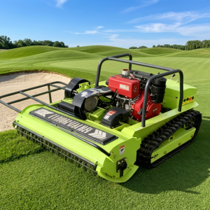 Industrial Grade 1000mm Diesel-Powered Robot Crawler-type Lawn Mower Remote Control Cylinder Blade Mulching Grass Dispos