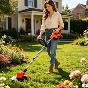Industrial Multifunctional 21V 4.0Ah Battery-Powered Electric String Trimmer Anti-Slip Handle Anti-Vibration for Home Ga