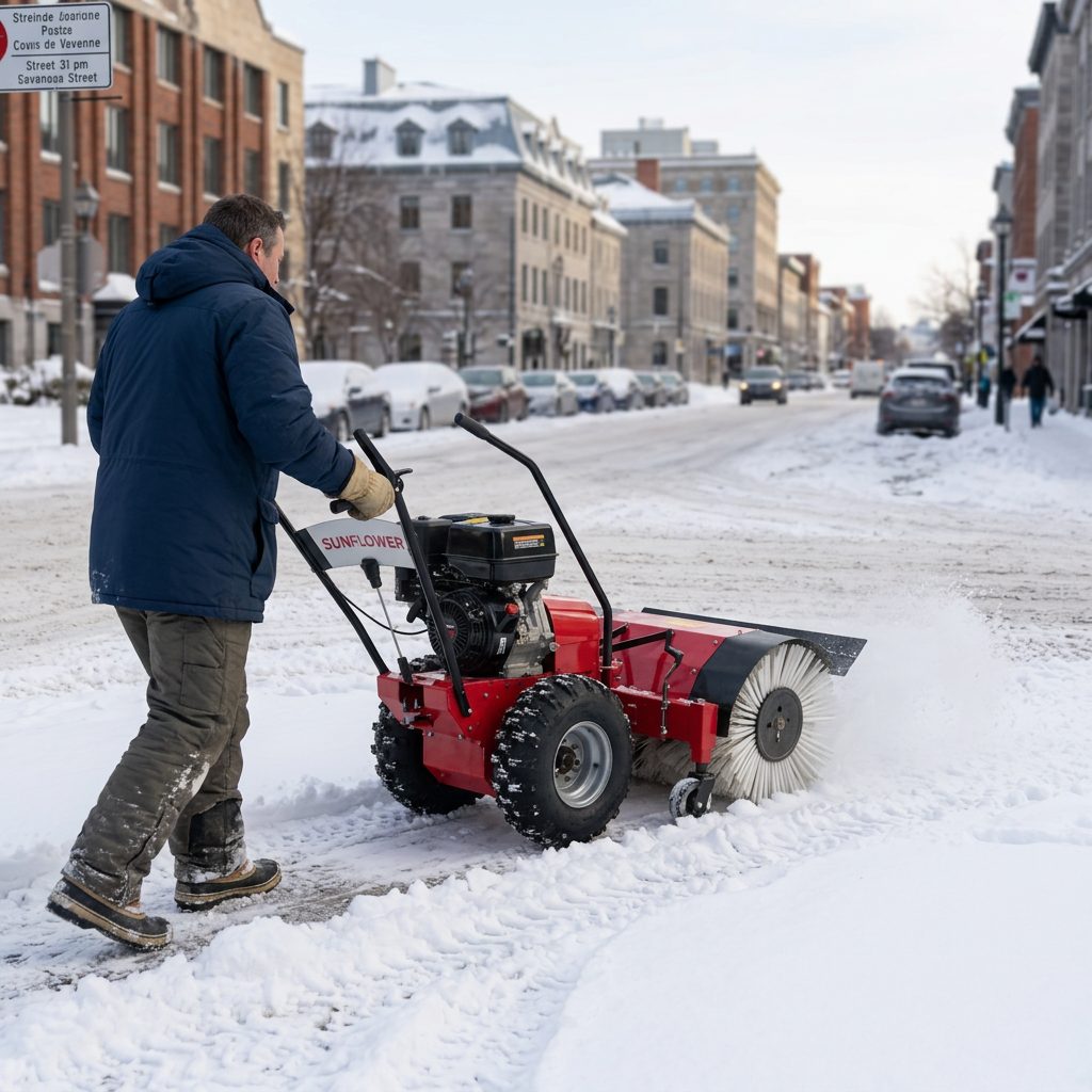Factory Wholesale Outdoor High-Cold Region Use Patio Electric Start Tractor 13HP Snowplow Broom Efficient Snow Sweeper