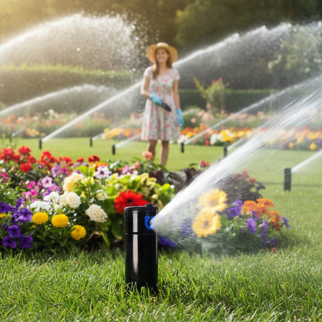 Hot Sale Automatic Intelligent Water-Saving Popup Nozzle 360 Rotation Black Plastic Farm Golf Course Garden Irrigation