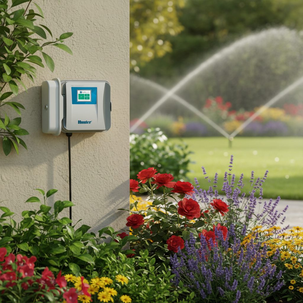 HPC401E Durable Plastic Irrigation System Controller with 360 Sprinkler Intelligent Control Water-Saving for Garden & Fa