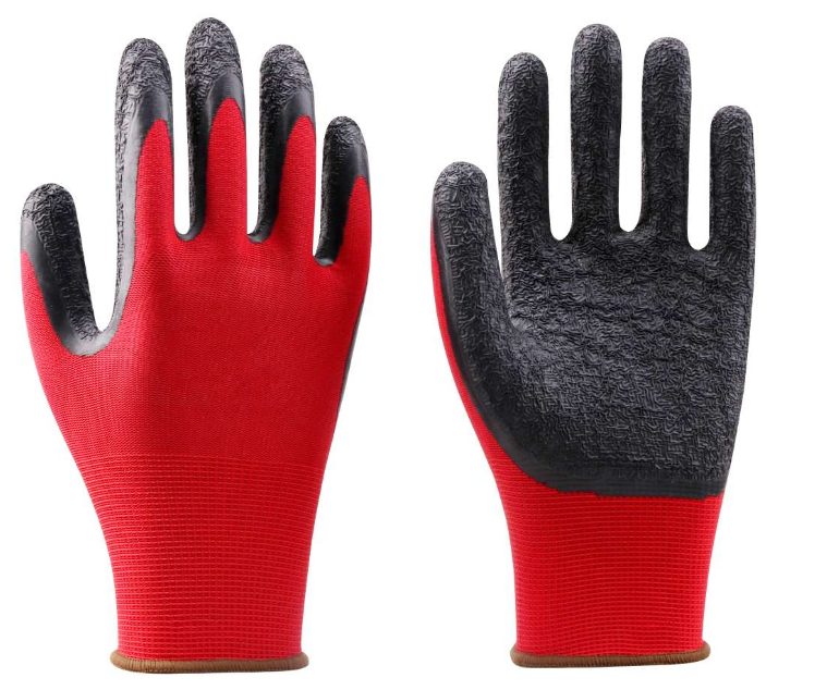 Hot Sale Latex-Coated Anti-Skid Work Gloves Water-Proof Anti-Needle Protective Labor Gloves Made Leather Polyester for G